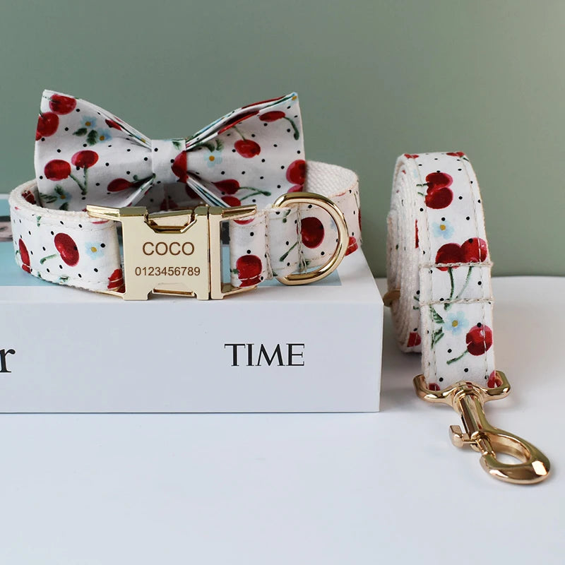 Cherry Dog Collar And Leash