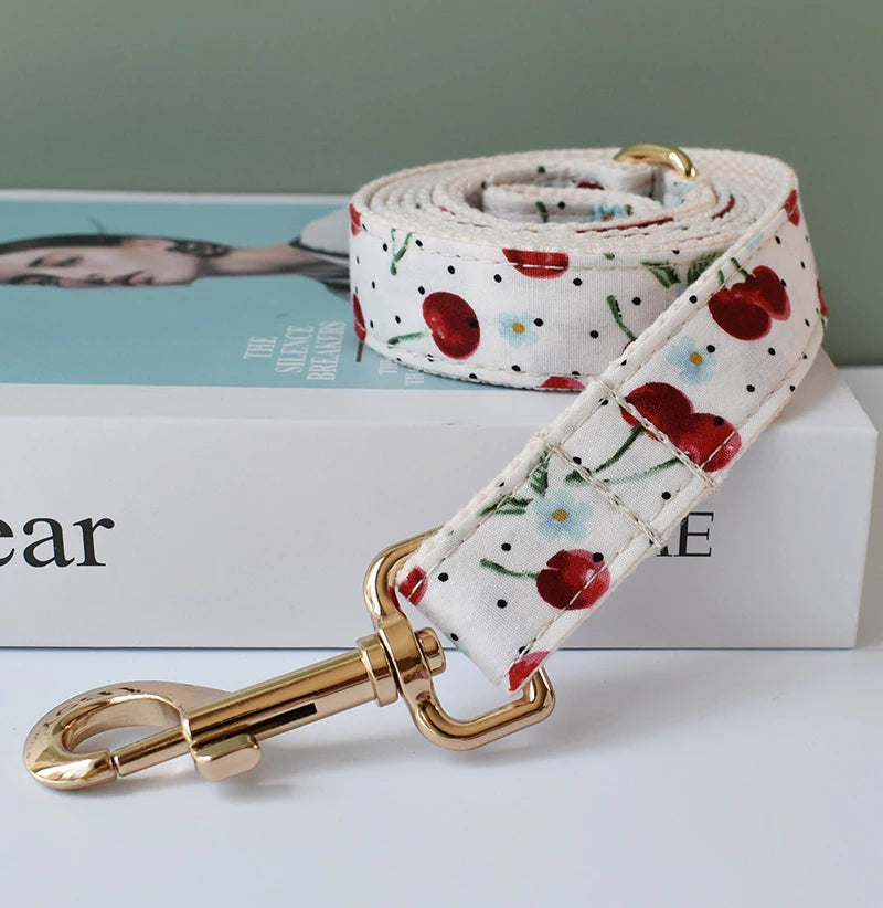 Cherry Dog Collar And Leash