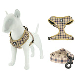 Brown & Blue Plaid Harness Set