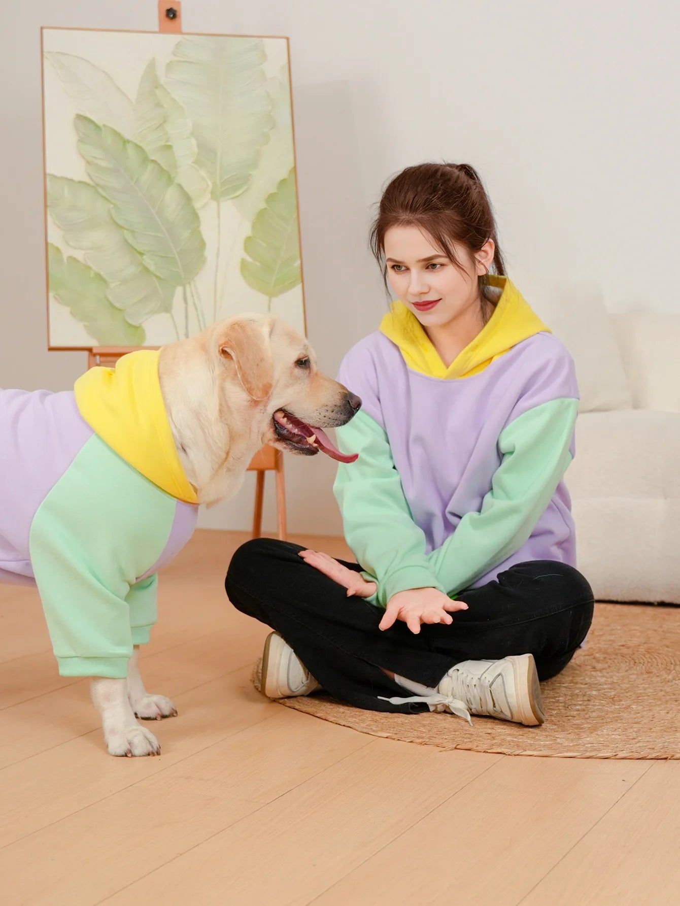 Multi Coloured Dog & Owner Matching Set