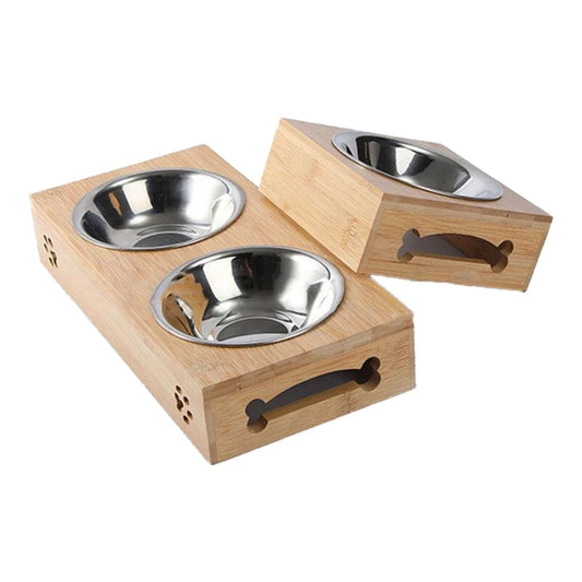 Raised Bamboo Bowl Stand