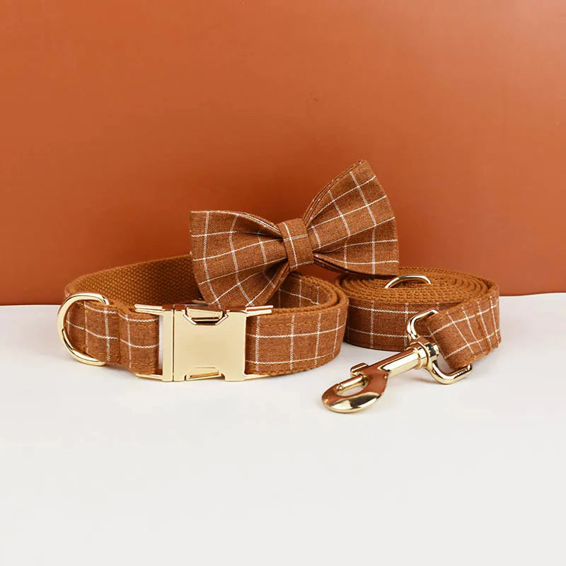Brown Chequered Harness Set