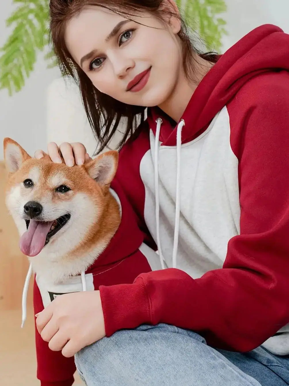 Red and Grey Dog & Owner Matching Set