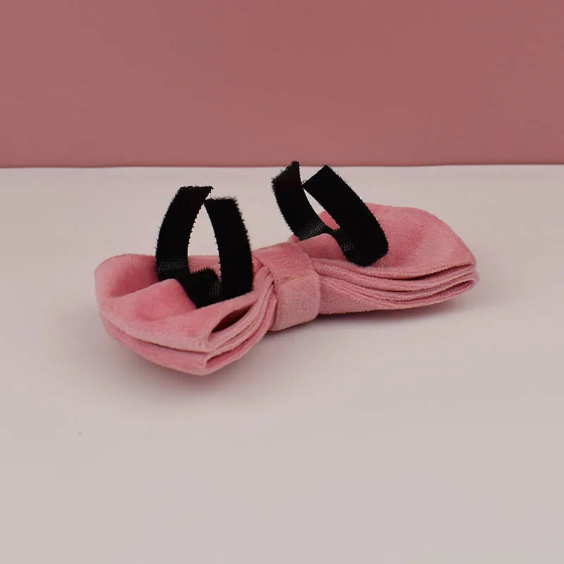 Pink Velvet Dog Collar Set