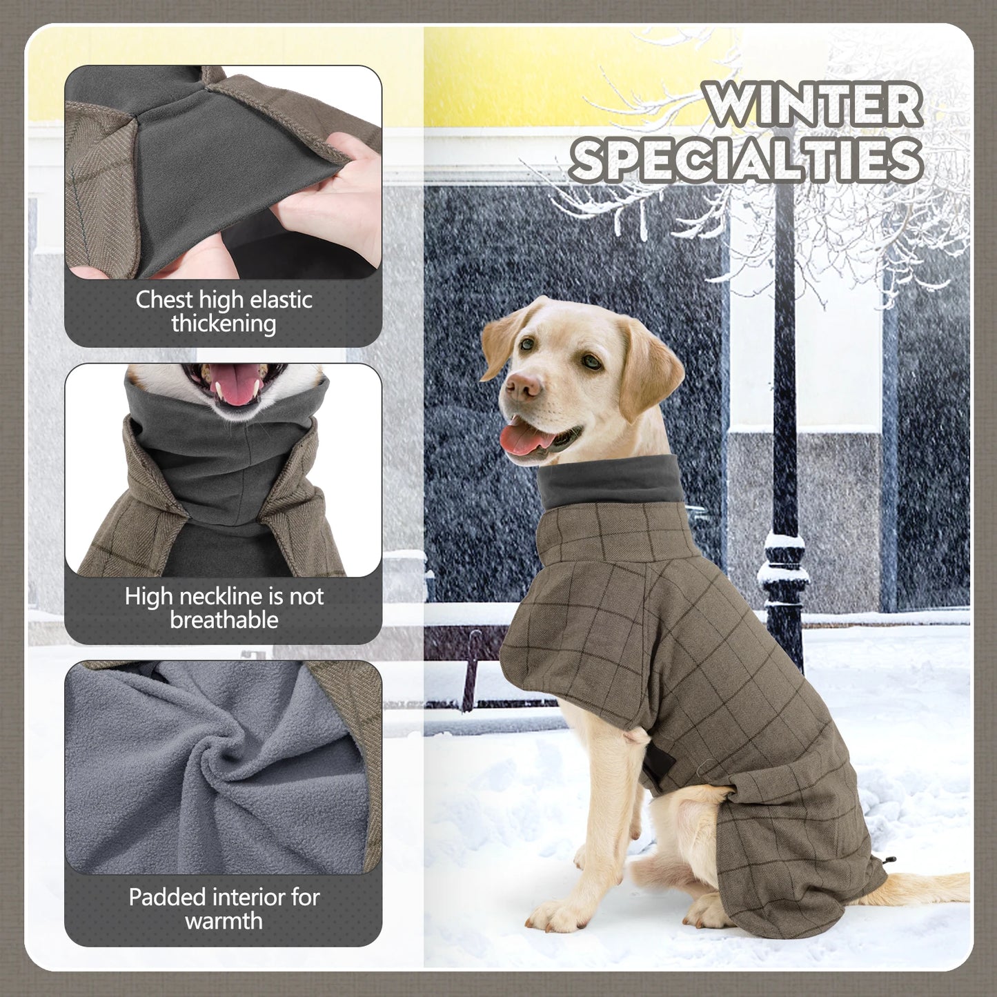 Windproof Plaid Dog Jacket