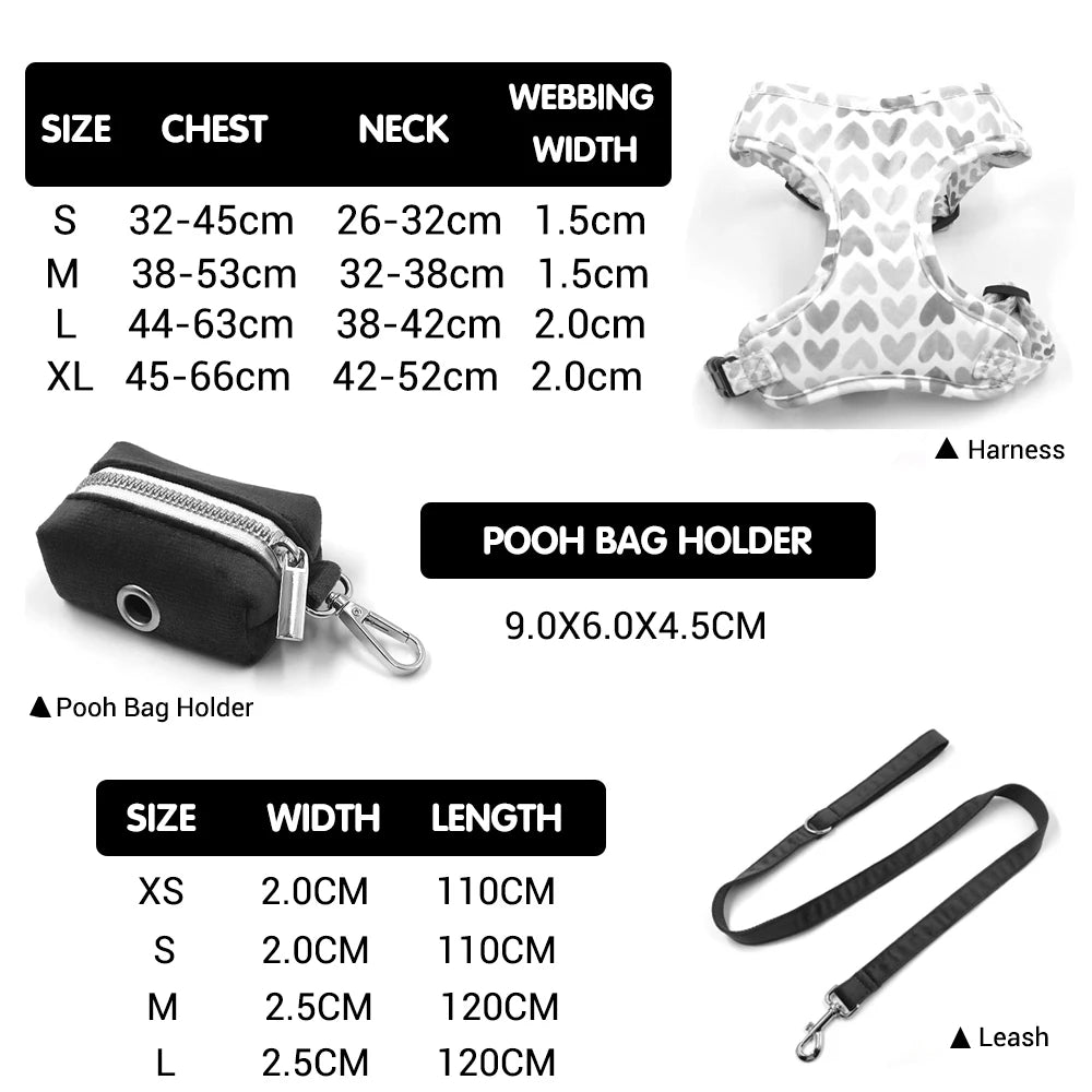 Blueberry Dog Harness Set