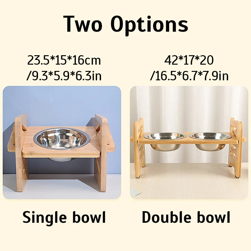 Elevated Bamboo Dog Bowls