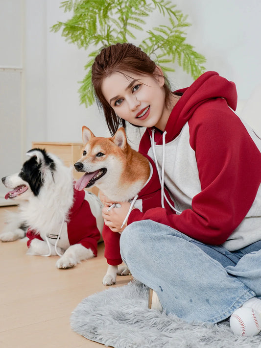 Red and Grey Dog & Owner Matching Set