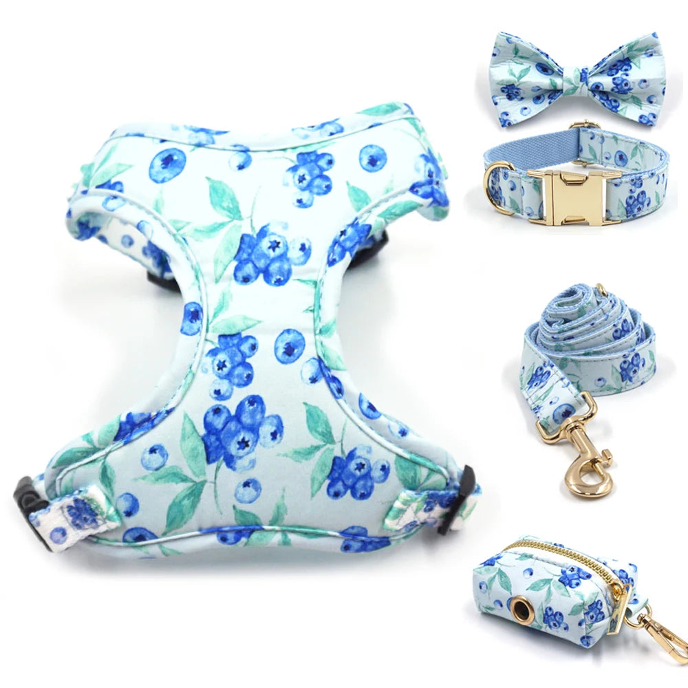 Blueberry Dog Harness Set