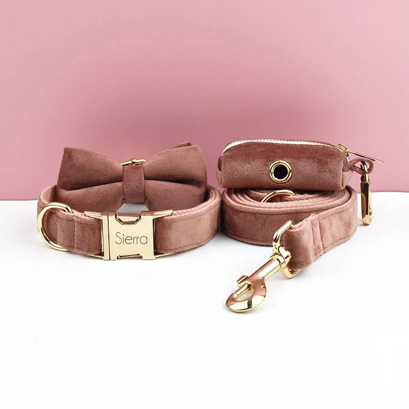 Pink Velvet Harness Set