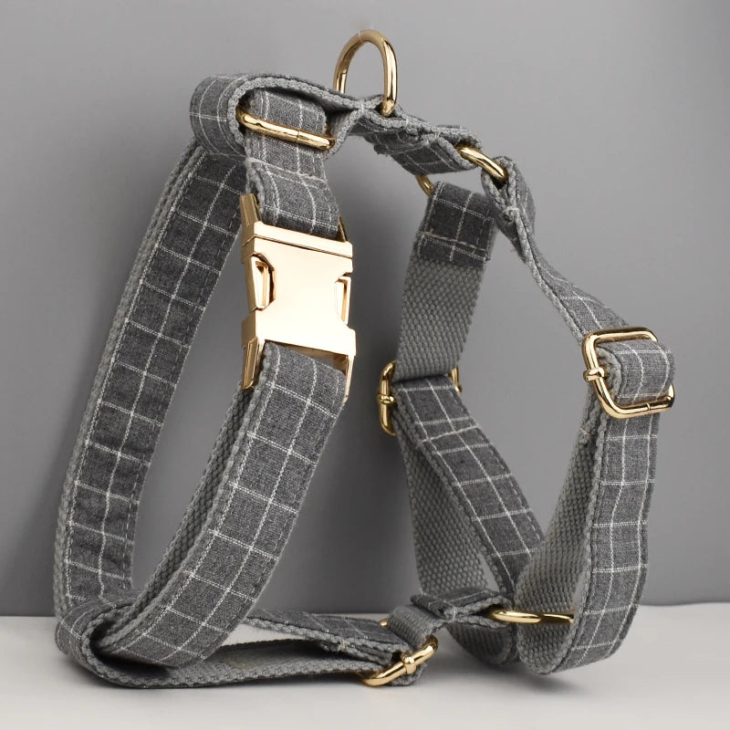 Grey Chequered Harness Set