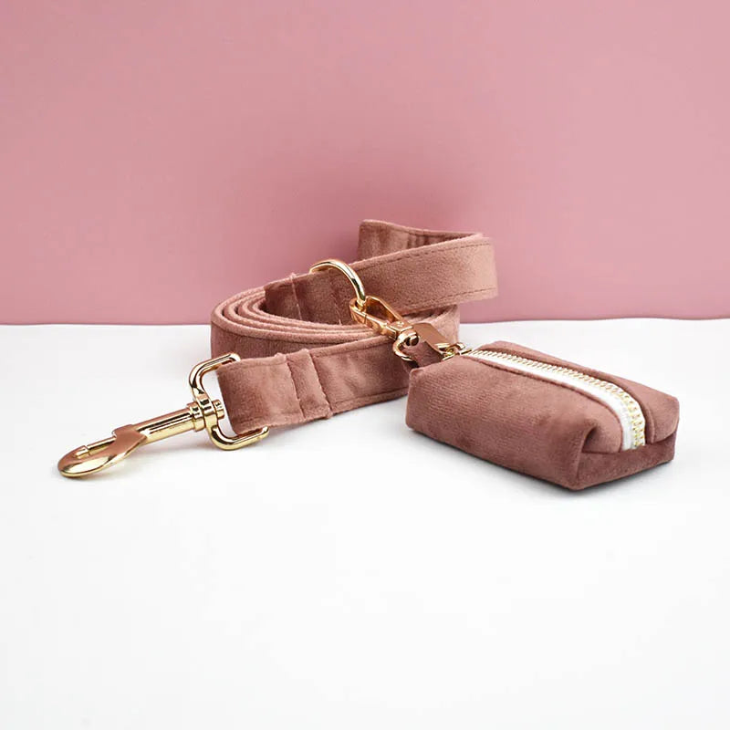 Pink Velvet Harness Set
