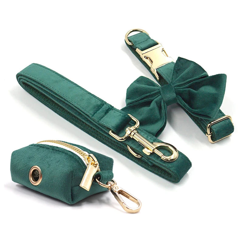 Green Velvet Harness Set