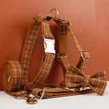 Brown Chequered Harness Set