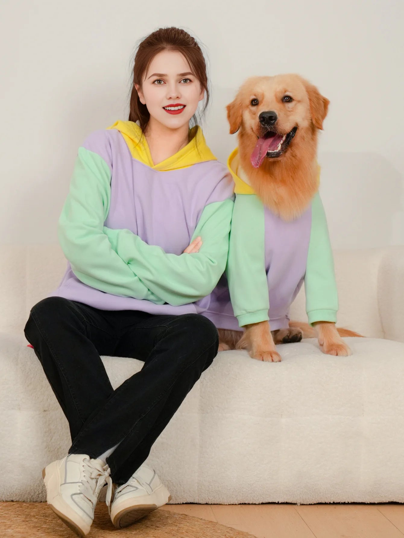 Multi Coloured Dog & Owner Matching Set