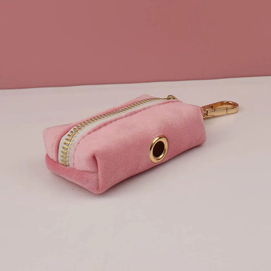 Pink Velvet Dog Collar Set