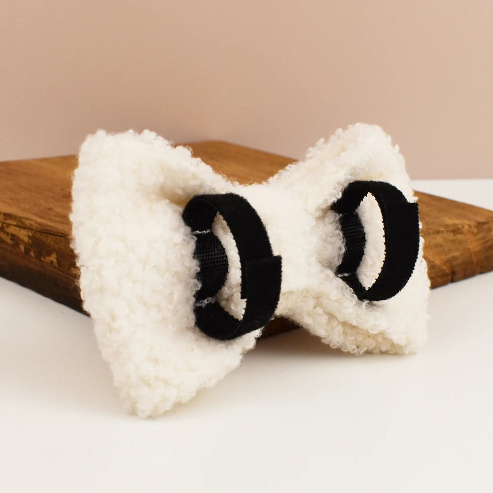 Cream Cashmere Dog Collar Set