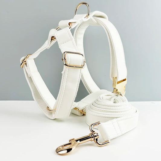 White Leather Harness Set