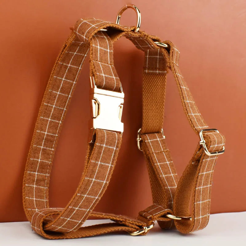 Brown Chequered Harness Set