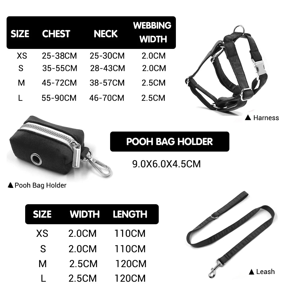 Green Velvet Harness Set
