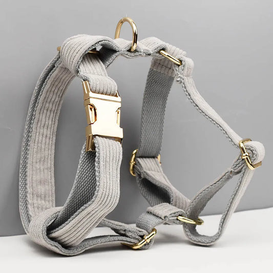 Light Grey Corduroy Harness Set