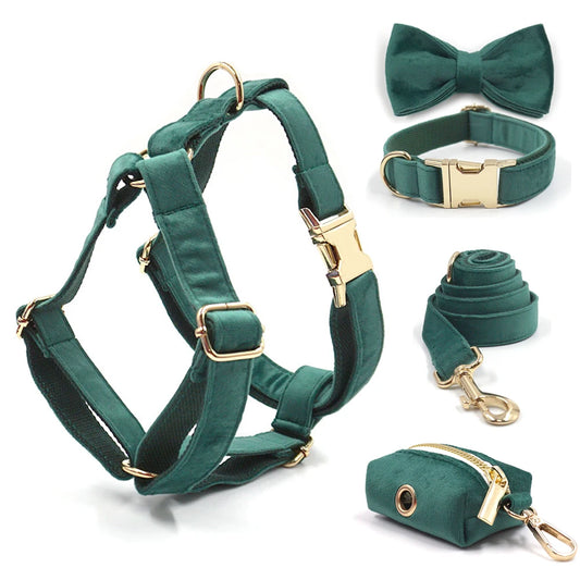 Green Velvet Harness Set