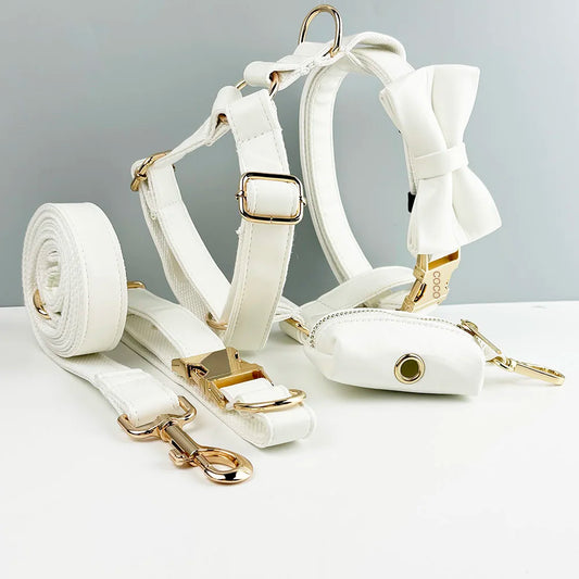 White Leather Harness Set