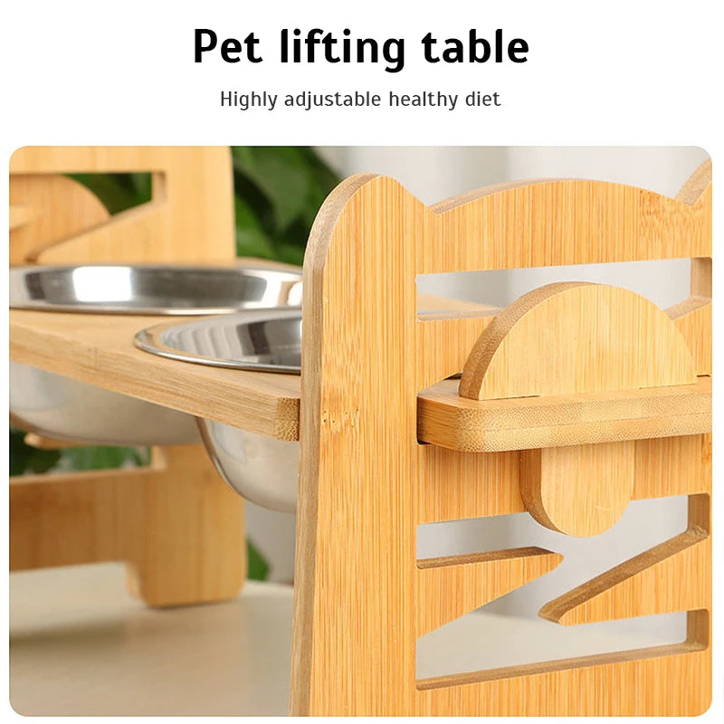 Elevated Bamboo Dog Bowls