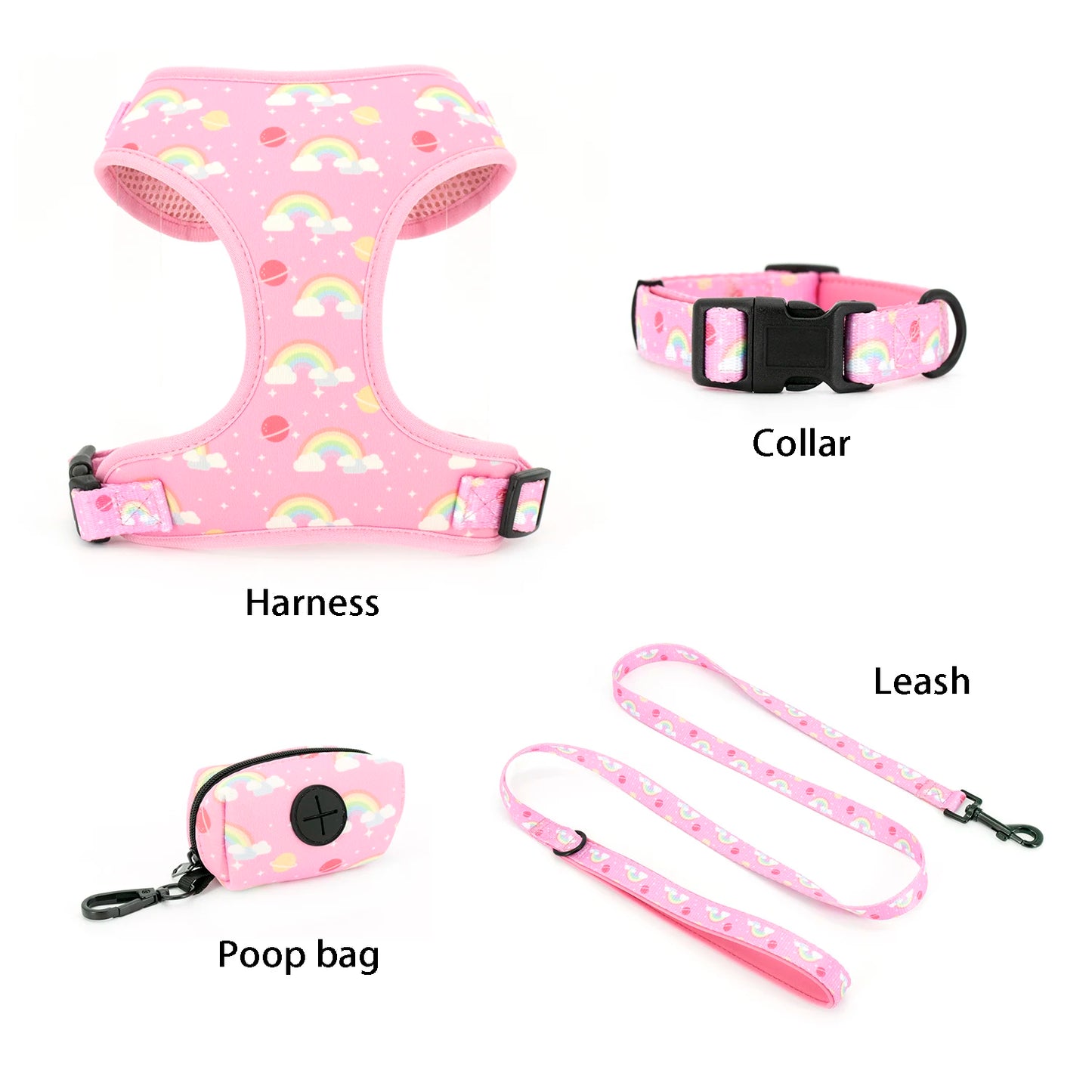 Pink Rainbow Harness Set