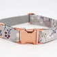 Grey Floral Bow Collar And Leash