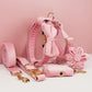 Pink Velvet Dog Collar Set