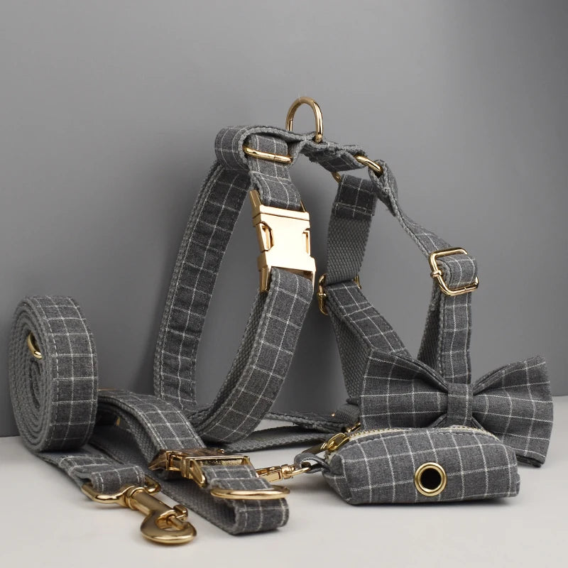 Grey Chequered Harness Set