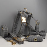 Grey Chequered Harness Set