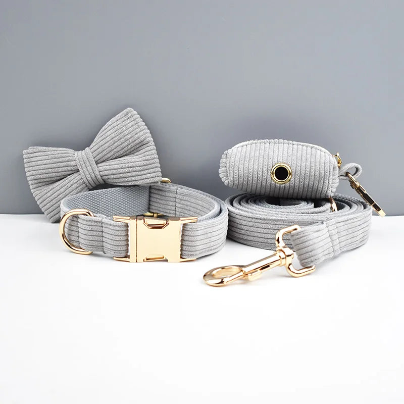 Light Grey Corduroy Harness Set