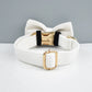 White Corduroy Dog Collar Set
