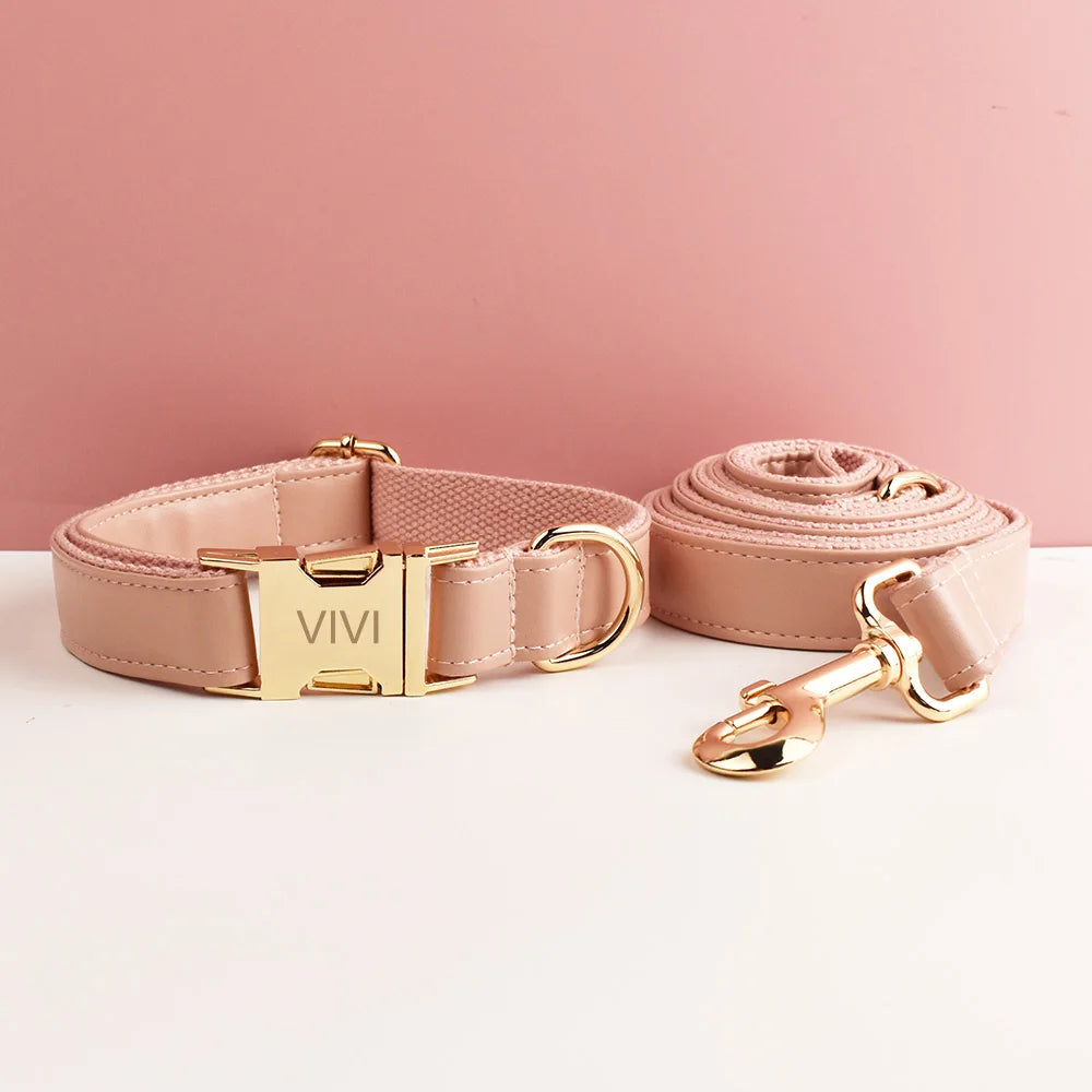 Pink Leather Harness Set